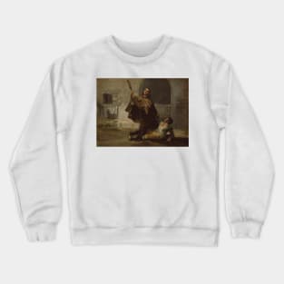 Friar Pedro Clubs El Maragato with the Butt of the Gun by Francisco Goya Crewneck Sweatshirt